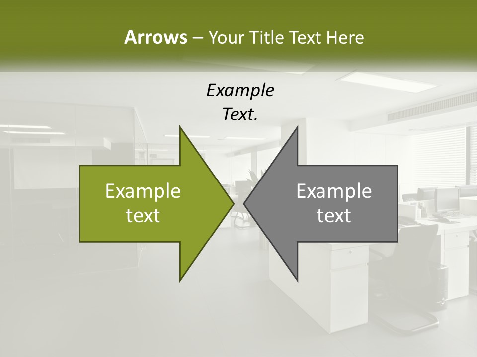 An Office With A Desk And Computer On It PowerPoint Template
