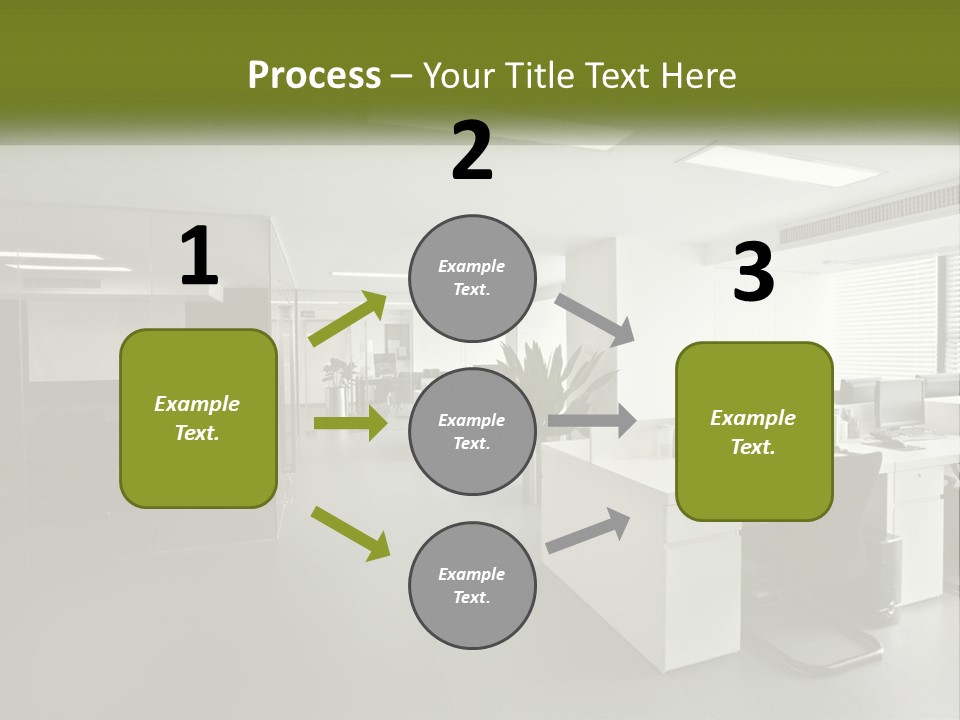 An Office With A Desk And Computer On It PowerPoint Template