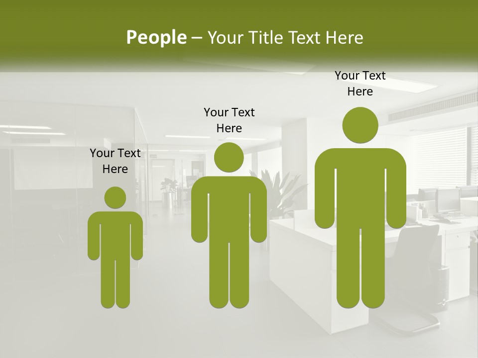 An Office With A Desk And Computer On It PowerPoint Template