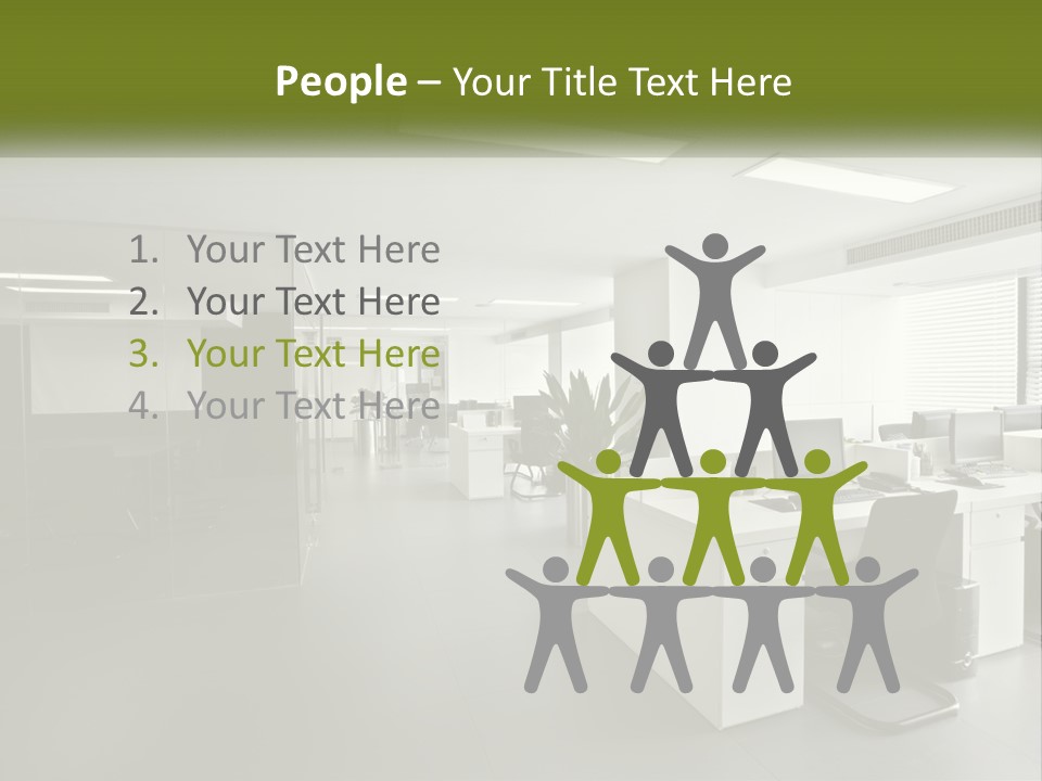 An Office With A Desk And Computer On It PowerPoint Template