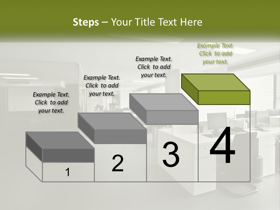 An Office With A Desk And Computer On It PowerPoint Template