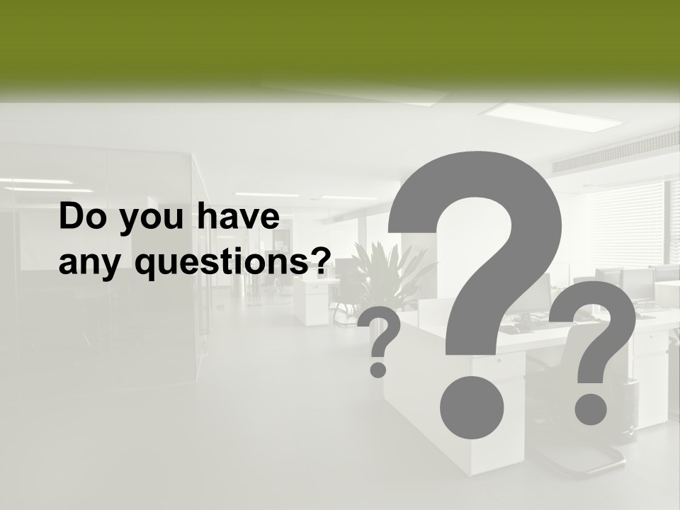 An Office With A Desk And Computer On It PowerPoint Template