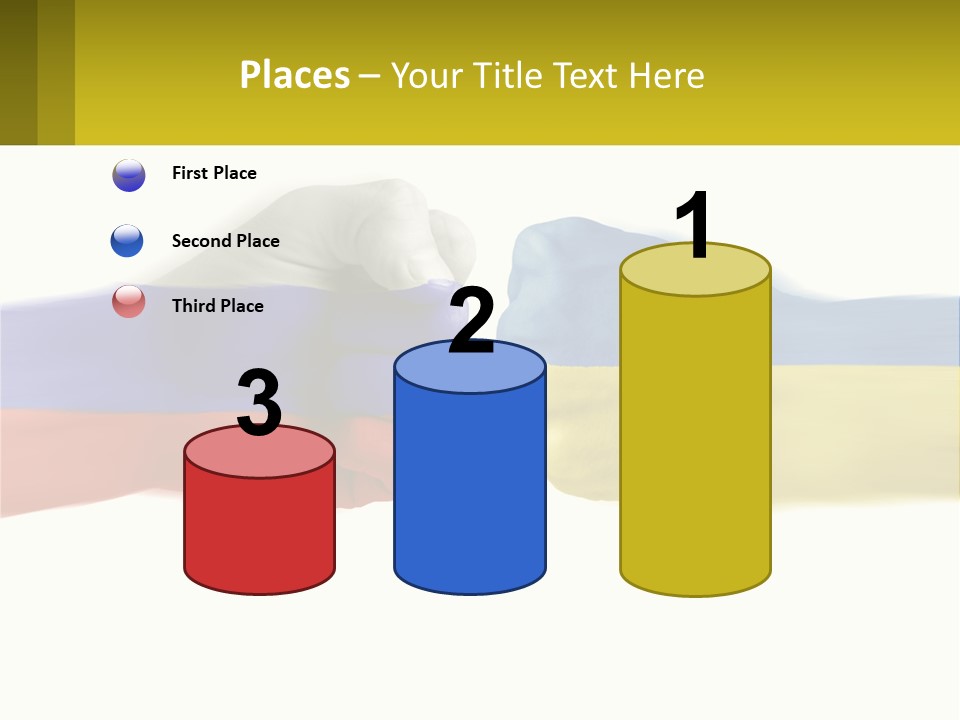 A Fist Bumping A Fist With The Colors Of The Flag Of Ukraine PowerPoint Template