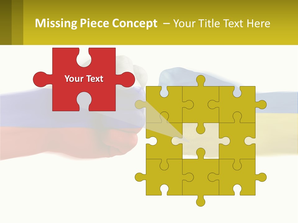 A Fist Bumping A Fist With The Colors Of The Flag Of Ukraine PowerPoint Template