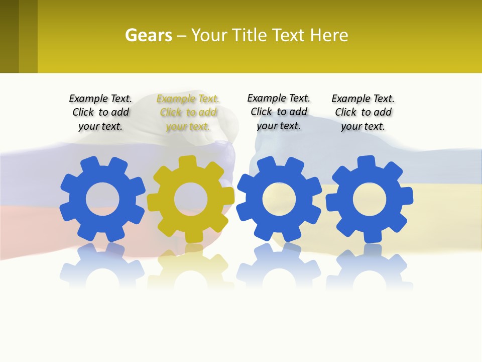 A Fist Bumping A Fist With The Colors Of The Flag Of Ukraine PowerPoint Template