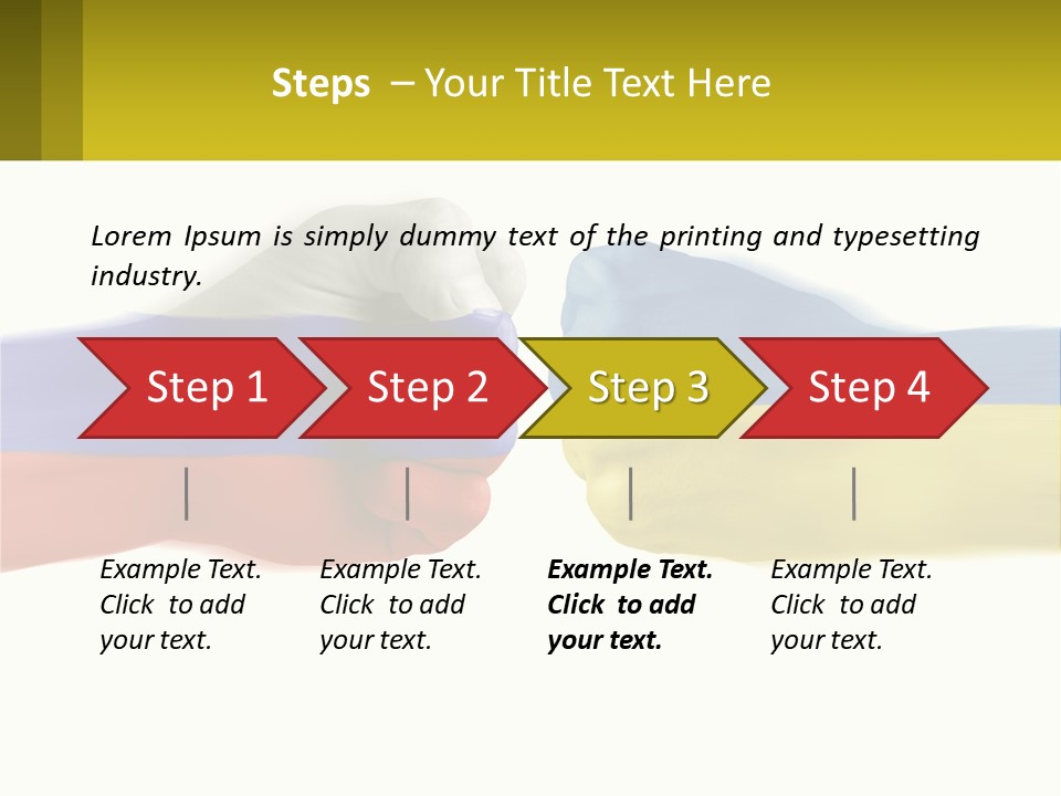 A Fist Bumping A Fist With The Colors Of The Flag Of Ukraine PowerPoint Template