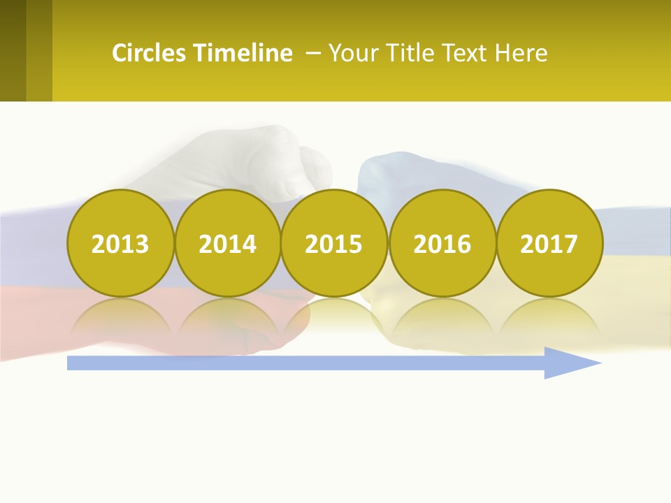 A Fist Bumping A Fist With The Colors Of The Flag Of Ukraine PowerPoint Template