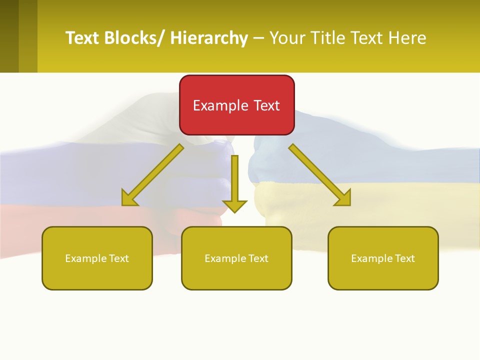 A Fist Bumping A Fist With The Colors Of The Flag Of Ukraine PowerPoint Template