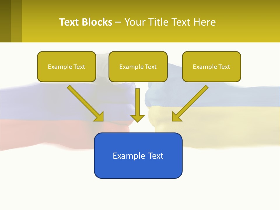 A Fist Bumping A Fist With The Colors Of The Flag Of Ukraine PowerPoint Template