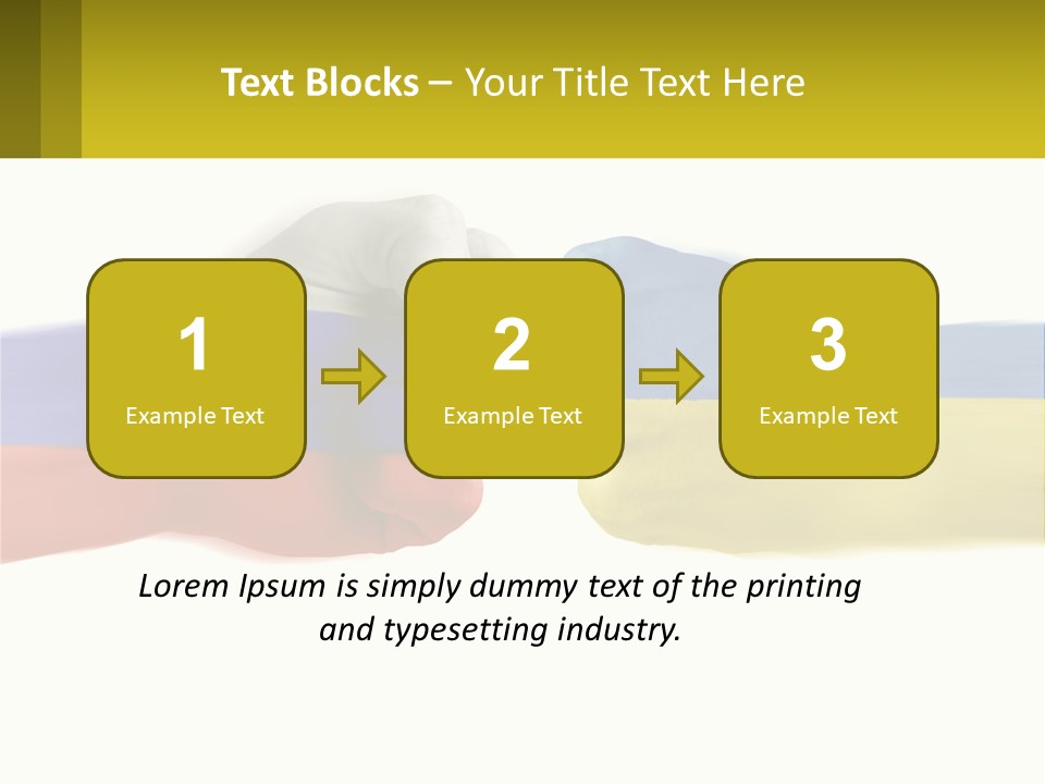 A Fist Bumping A Fist With The Colors Of The Flag Of Ukraine PowerPoint Template