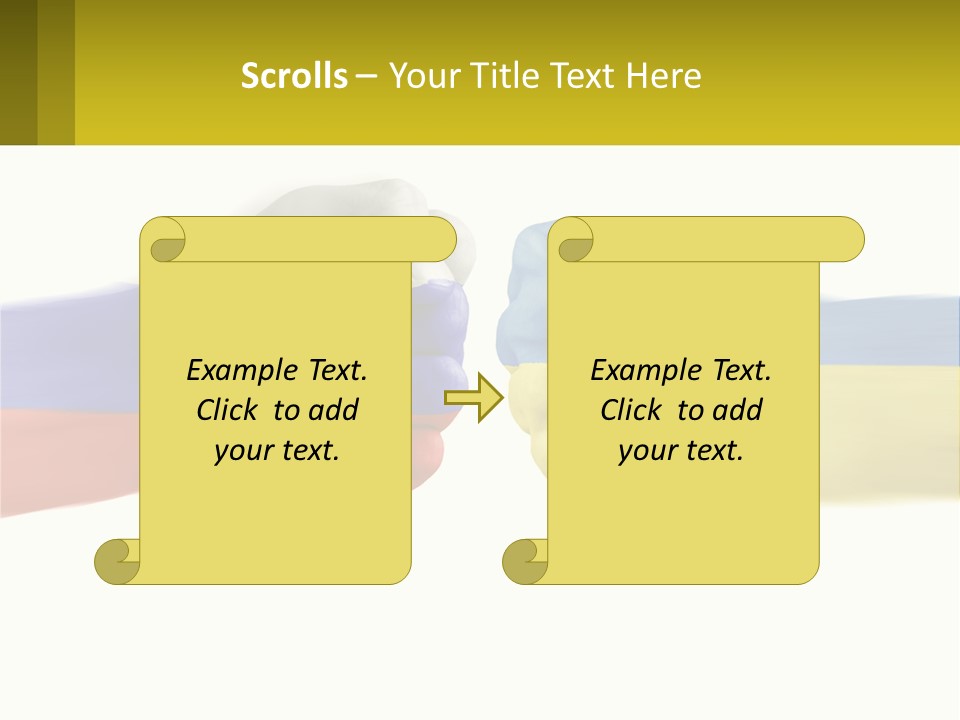 A Fist Bumping A Fist With The Colors Of The Flag Of Ukraine PowerPoint Template