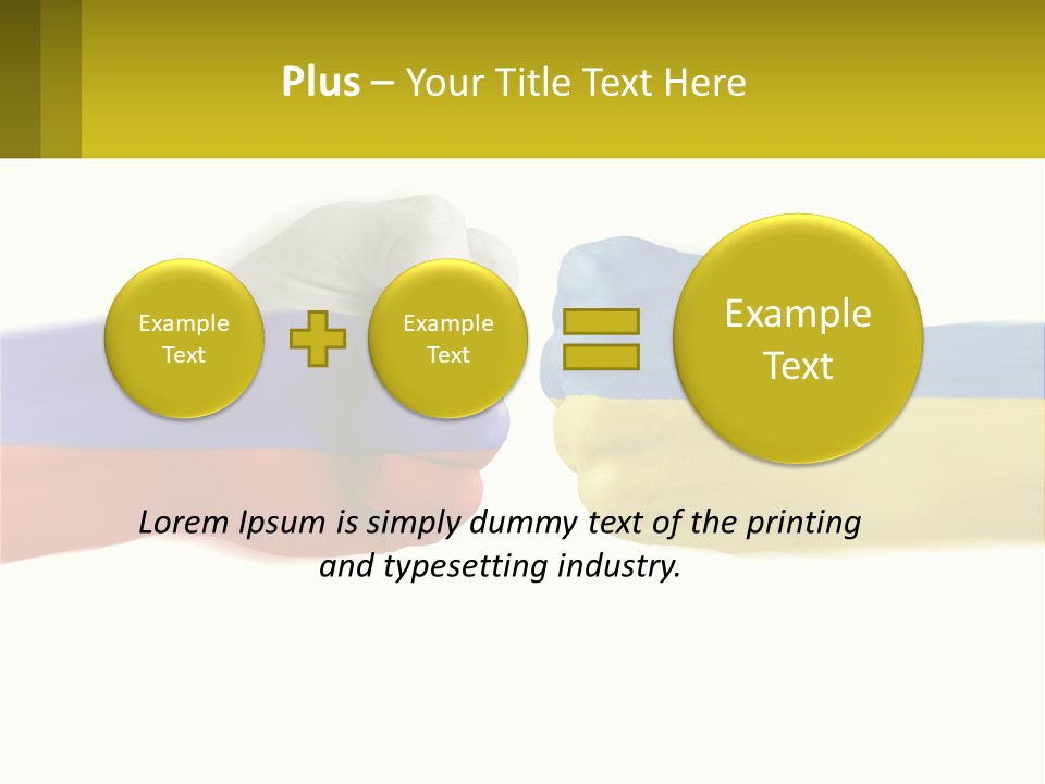 A Fist Bumping A Fist With The Colors Of The Flag Of Ukraine PowerPoint Template