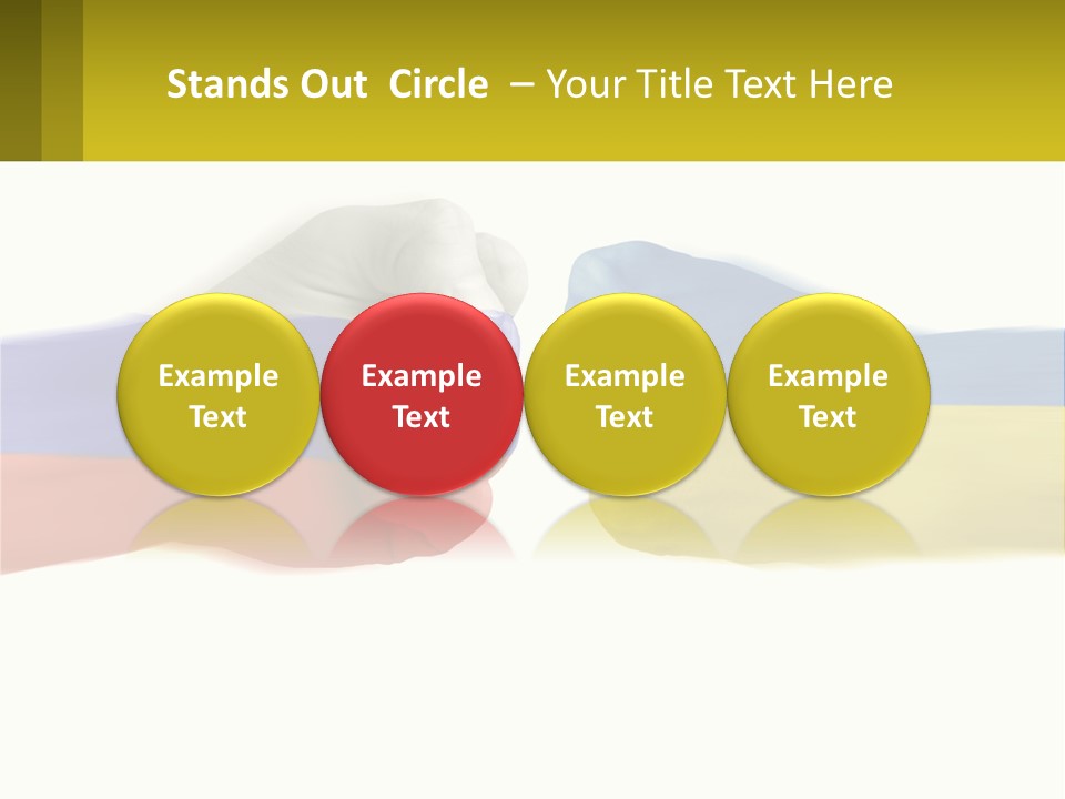 A Fist Bumping A Fist With The Colors Of The Flag Of Ukraine PowerPoint Template