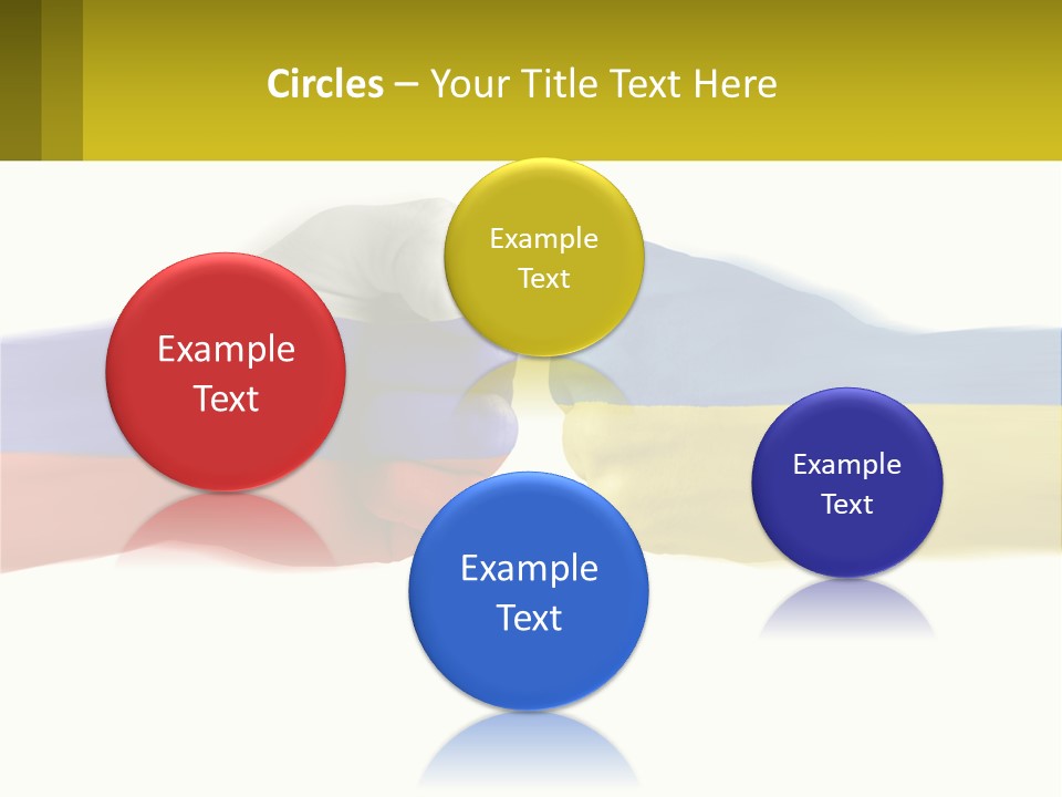 A Fist Bumping A Fist With The Colors Of The Flag Of Ukraine PowerPoint Template