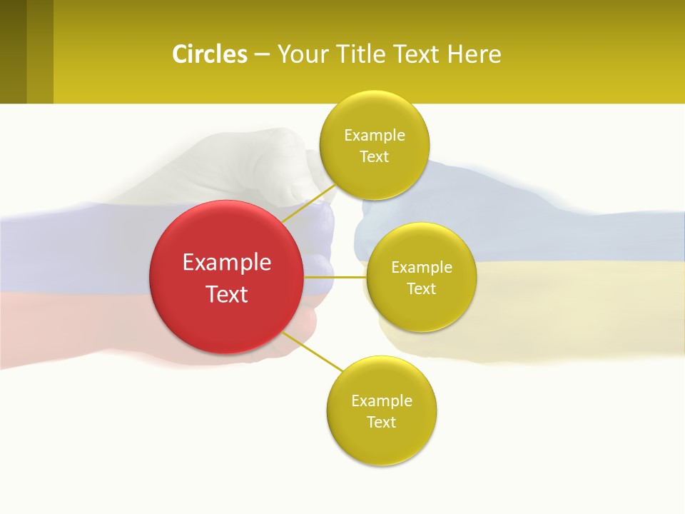 A Fist Bumping A Fist With The Colors Of The Flag Of Ukraine PowerPoint Template