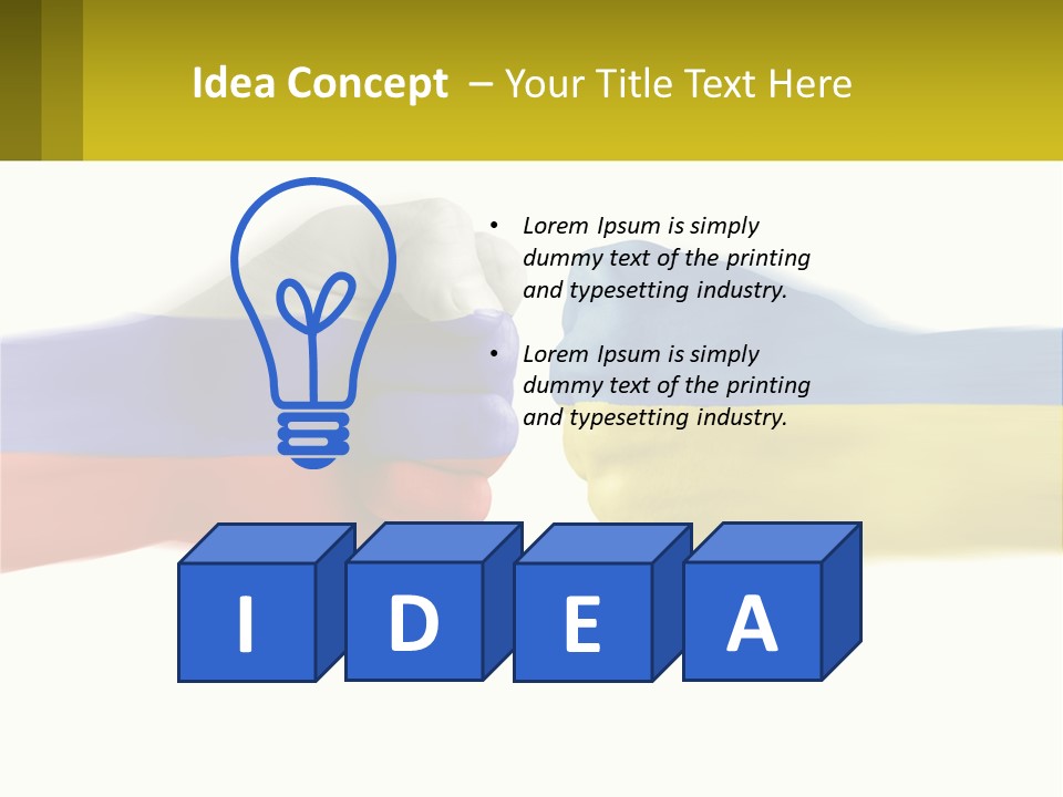 A Fist Bumping A Fist With The Colors Of The Flag Of Ukraine PowerPoint Template