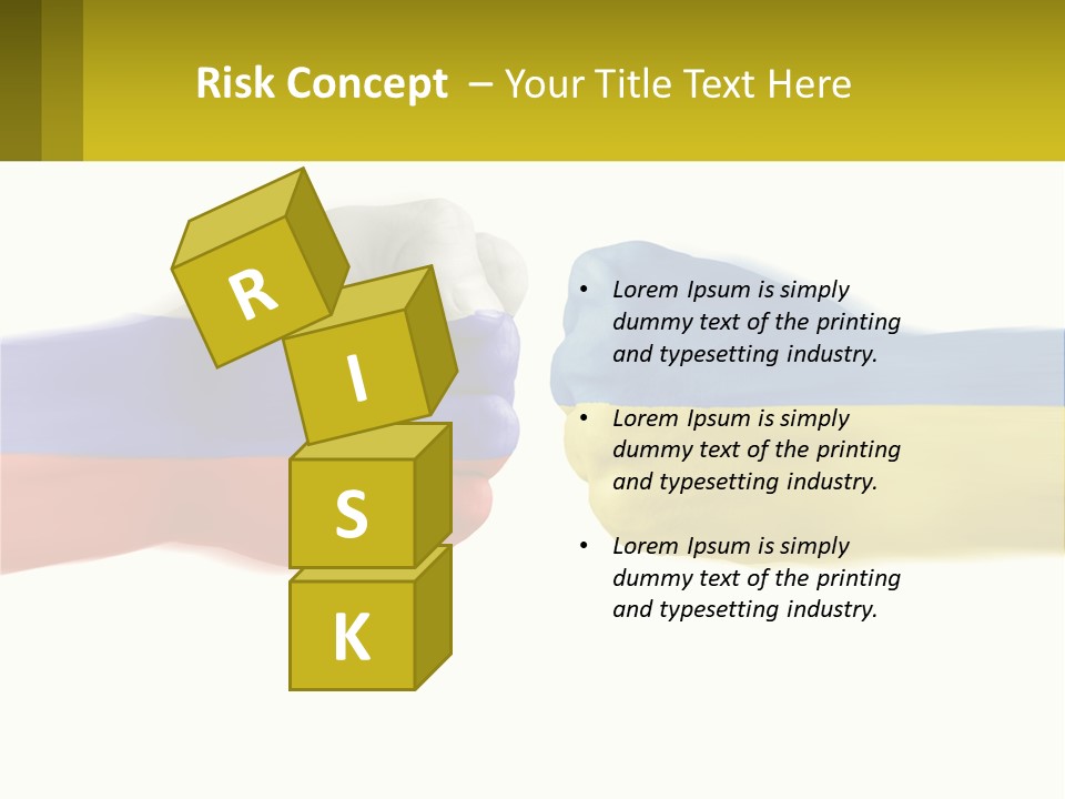 A Fist Bumping A Fist With The Colors Of The Flag Of Ukraine PowerPoint Template