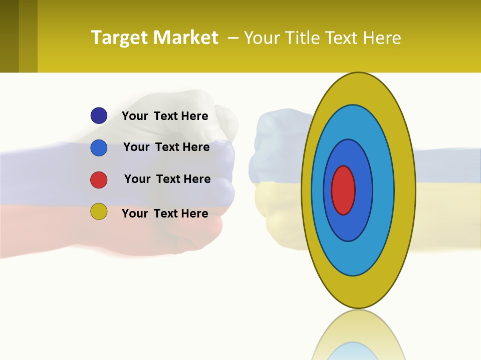 A Fist Bumping A Fist With The Colors Of The Flag Of Ukraine PowerPoint Template