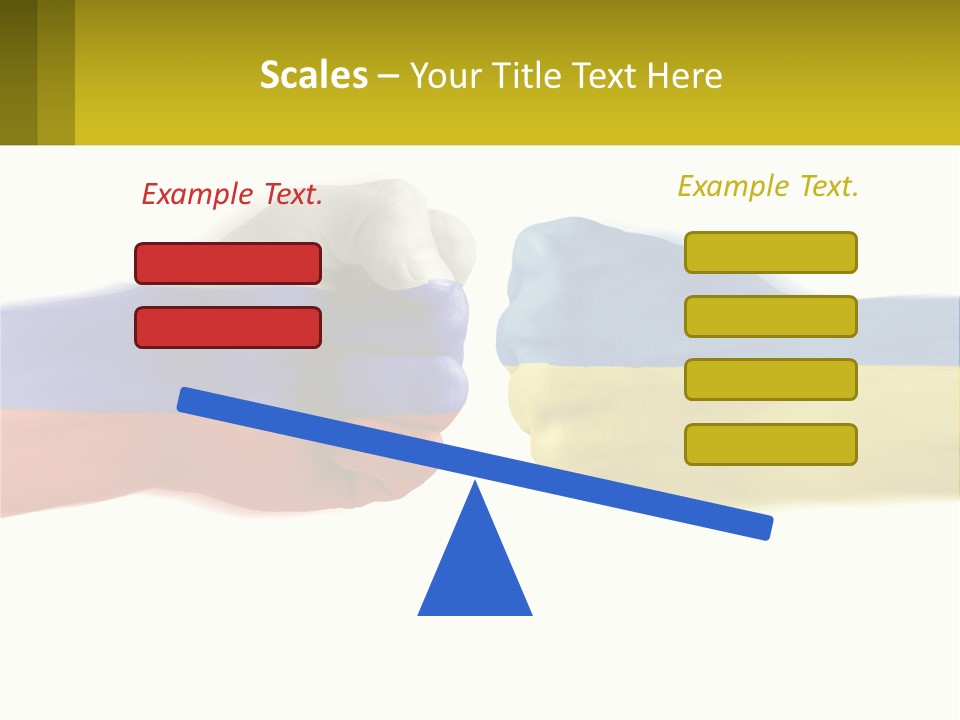 A Fist Bumping A Fist With The Colors Of The Flag Of Ukraine PowerPoint Template