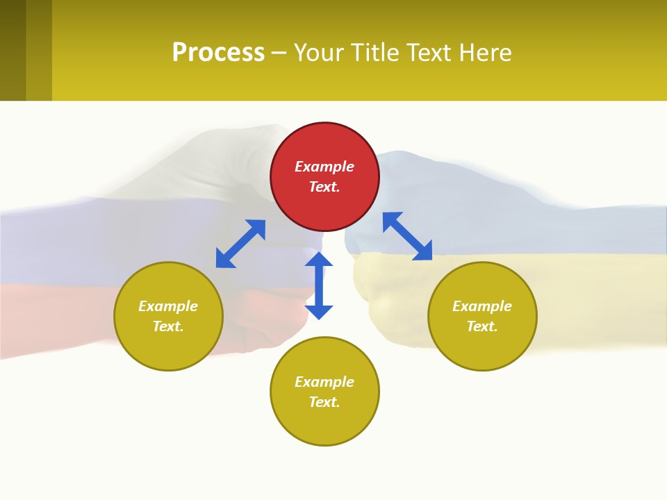 A Fist Bumping A Fist With The Colors Of The Flag Of Ukraine PowerPoint Template