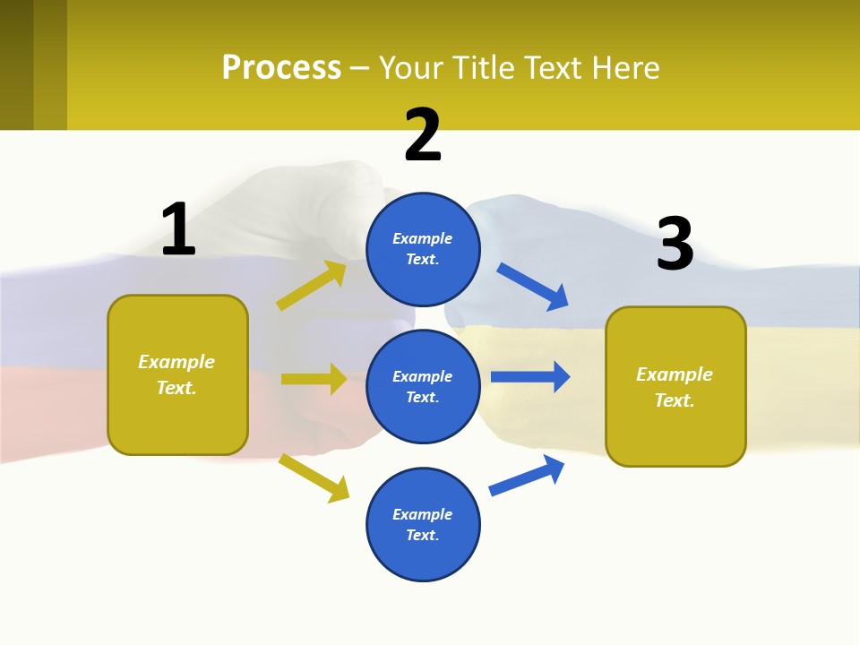 A Fist Bumping A Fist With The Colors Of The Flag Of Ukraine PowerPoint Template