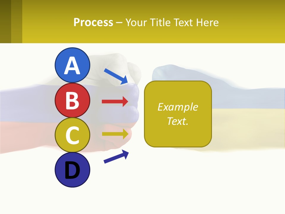 A Fist Bumping A Fist With The Colors Of The Flag Of Ukraine PowerPoint Template