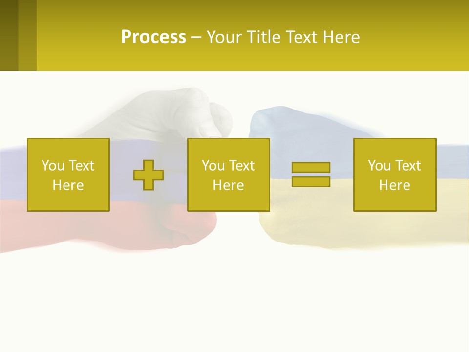 A Fist Bumping A Fist With The Colors Of The Flag Of Ukraine PowerPoint Template