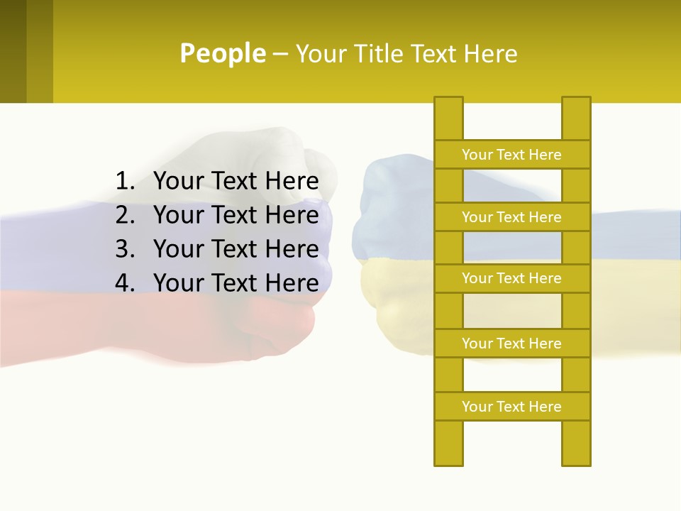 A Fist Bumping A Fist With The Colors Of The Flag Of Ukraine PowerPoint Template