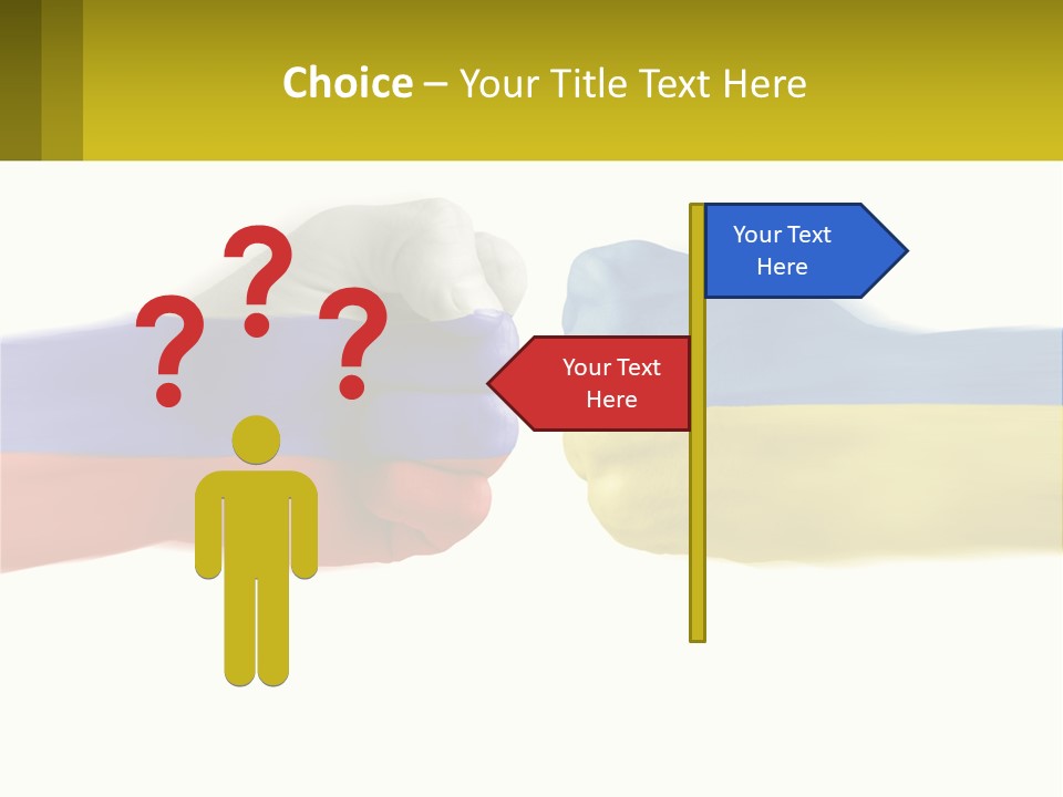 A Fist Bumping A Fist With The Colors Of The Flag Of Ukraine PowerPoint Template