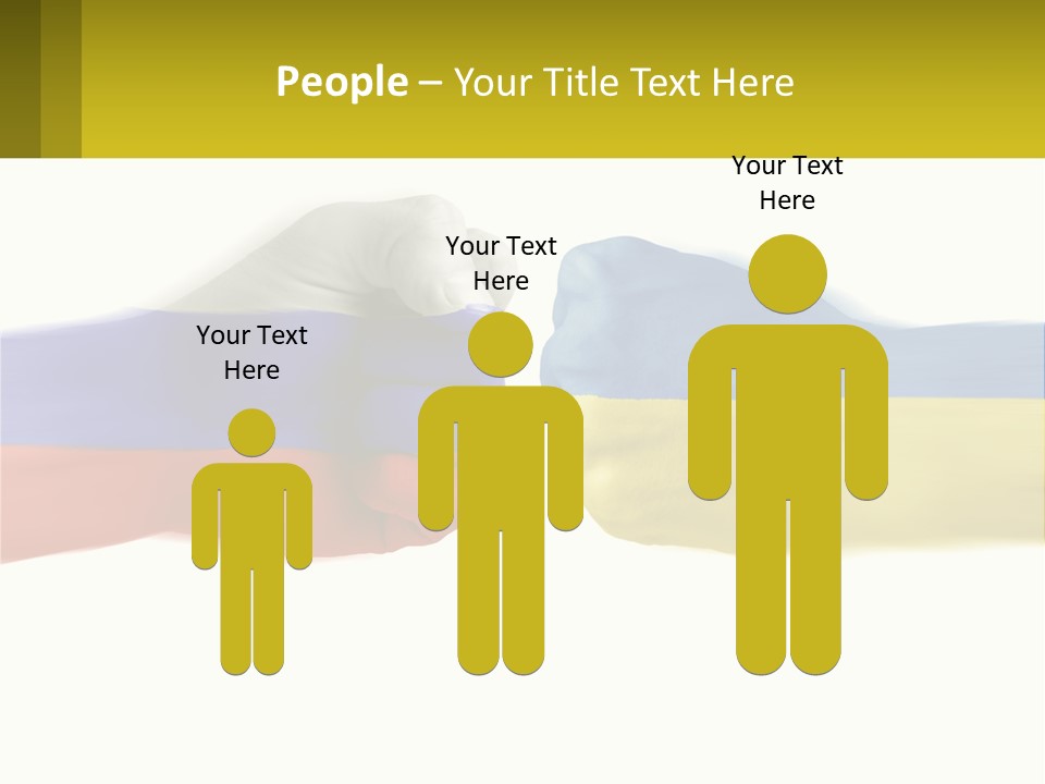 A Fist Bumping A Fist With The Colors Of The Flag Of Ukraine PowerPoint Template