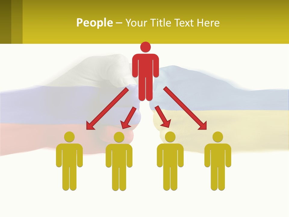 A Fist Bumping A Fist With The Colors Of The Flag Of Ukraine PowerPoint Template