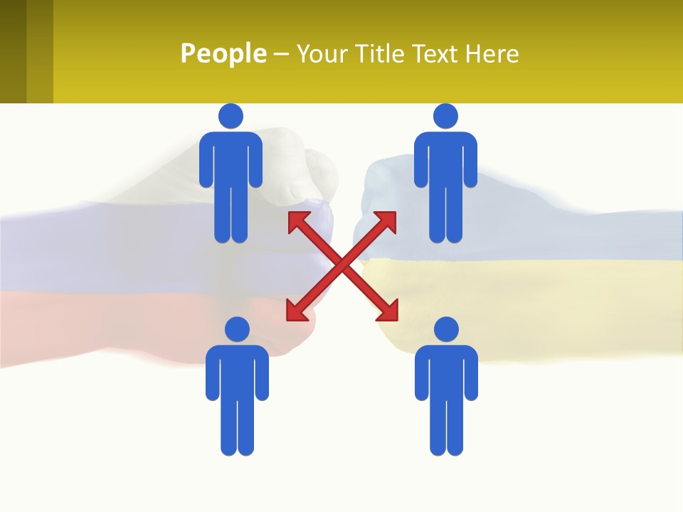 A Fist Bumping A Fist With The Colors Of The Flag Of Ukraine PowerPoint Template