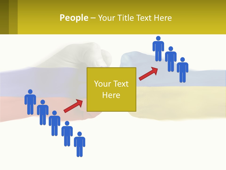 A Fist Bumping A Fist With The Colors Of The Flag Of Ukraine PowerPoint Template