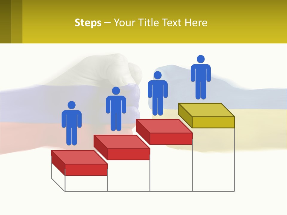 A Fist Bumping A Fist With The Colors Of The Flag Of Ukraine PowerPoint Template