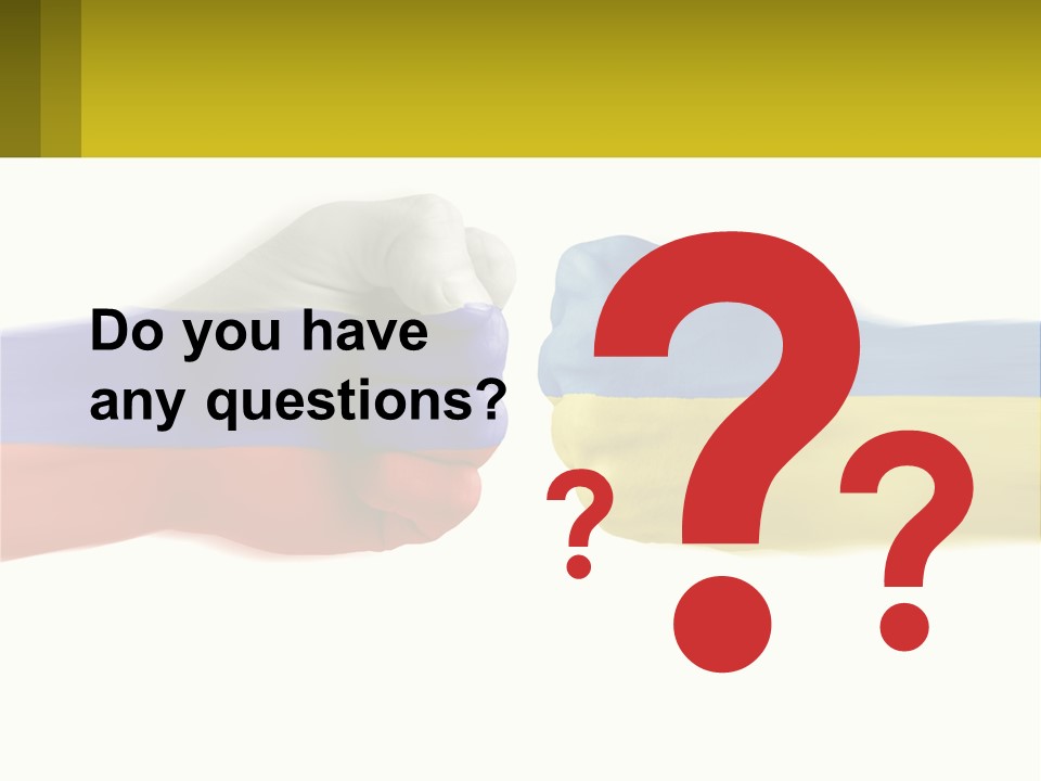 A Fist Bumping A Fist With The Colors Of The Flag Of Ukraine PowerPoint Template