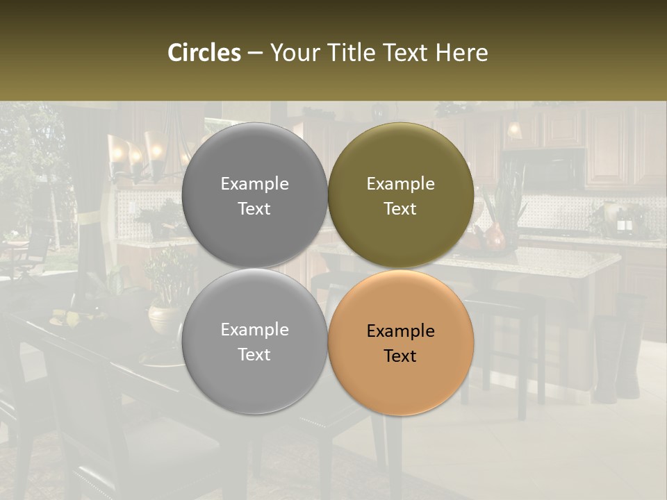 A Large Kitchen With A Table And Chairs In It PowerPoint Template