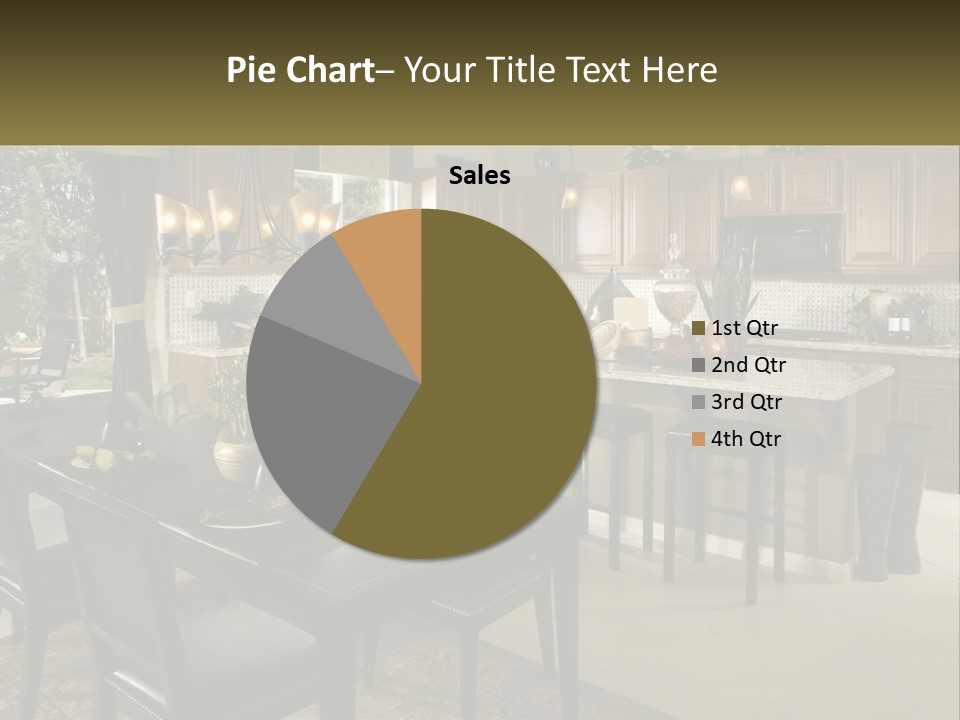 A Large Kitchen With A Table And Chairs In It PowerPoint Template