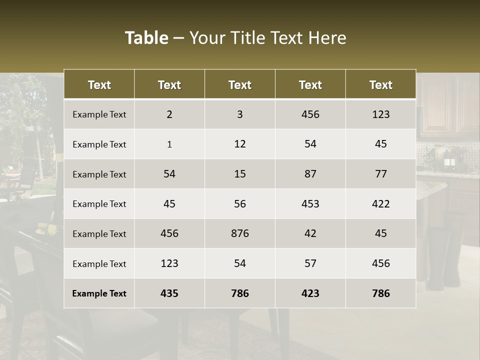 A Large Kitchen With A Table And Chairs In It PowerPoint Template