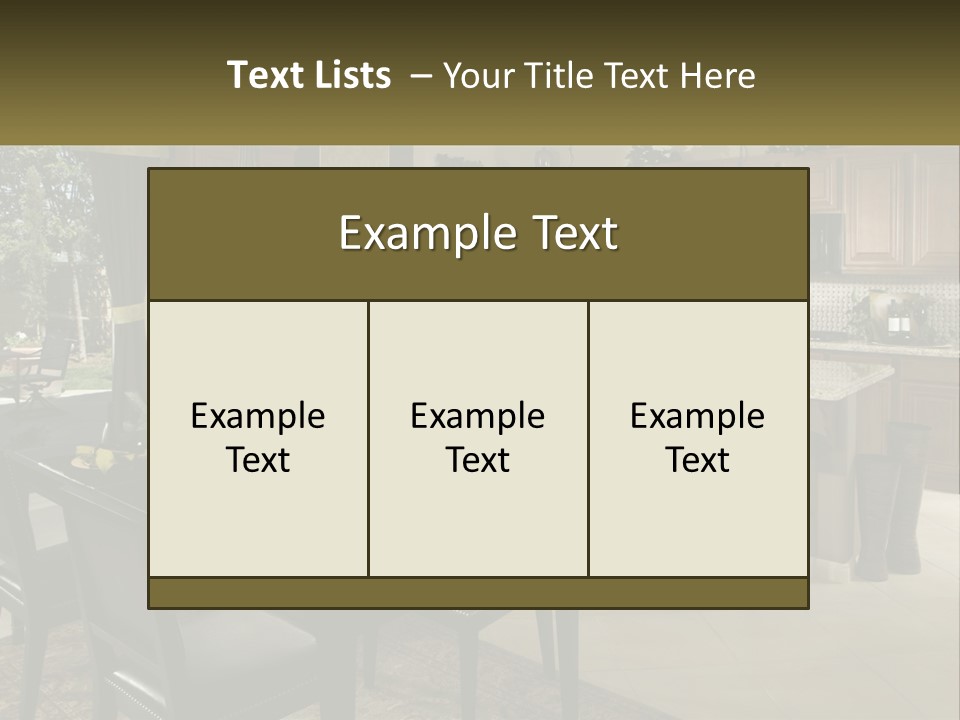 A Large Kitchen With A Table And Chairs In It PowerPoint Template