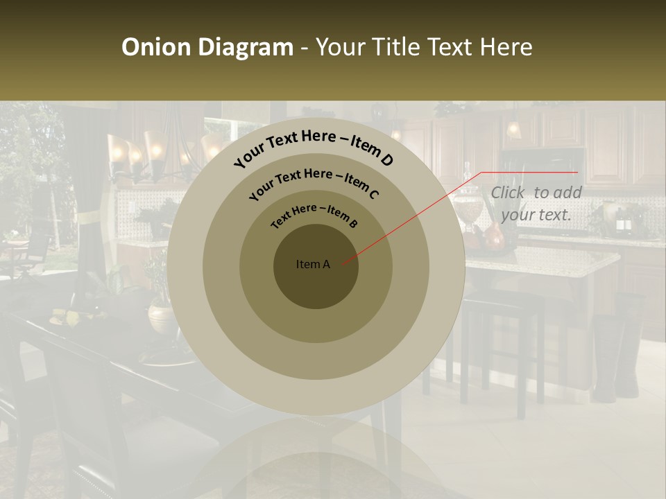 A Large Kitchen With A Table And Chairs In It PowerPoint Template