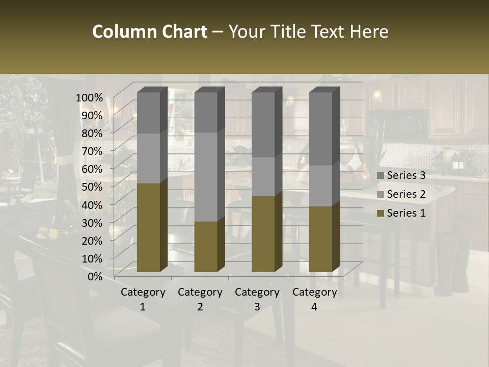 A Large Kitchen With A Table And Chairs In It PowerPoint Template