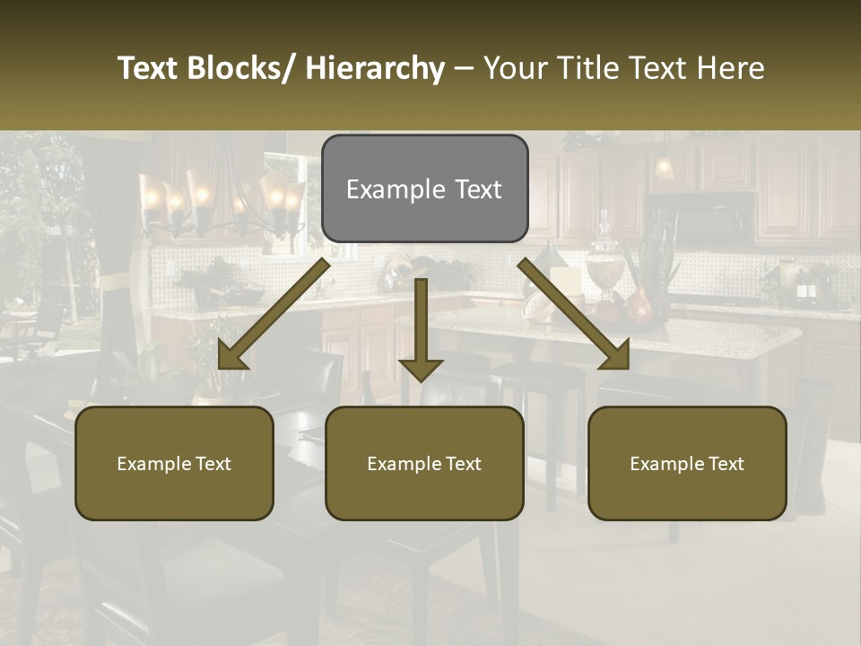 A Large Kitchen With A Table And Chairs In It PowerPoint Template