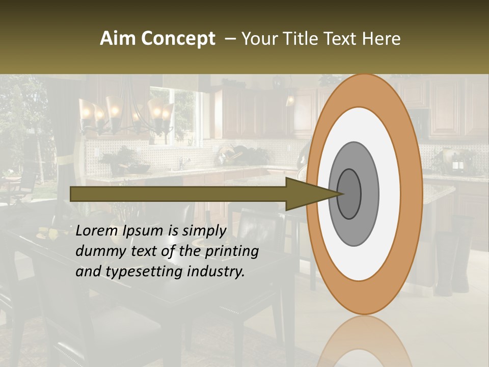 A Large Kitchen With A Table And Chairs In It PowerPoint Template