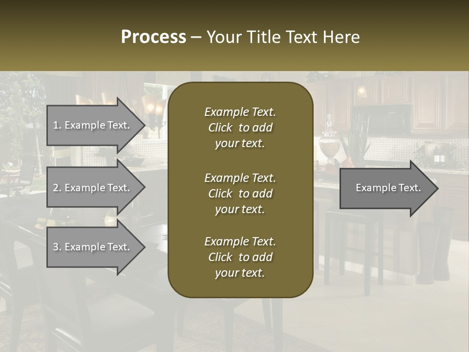 A Large Kitchen With A Table And Chairs In It PowerPoint Template