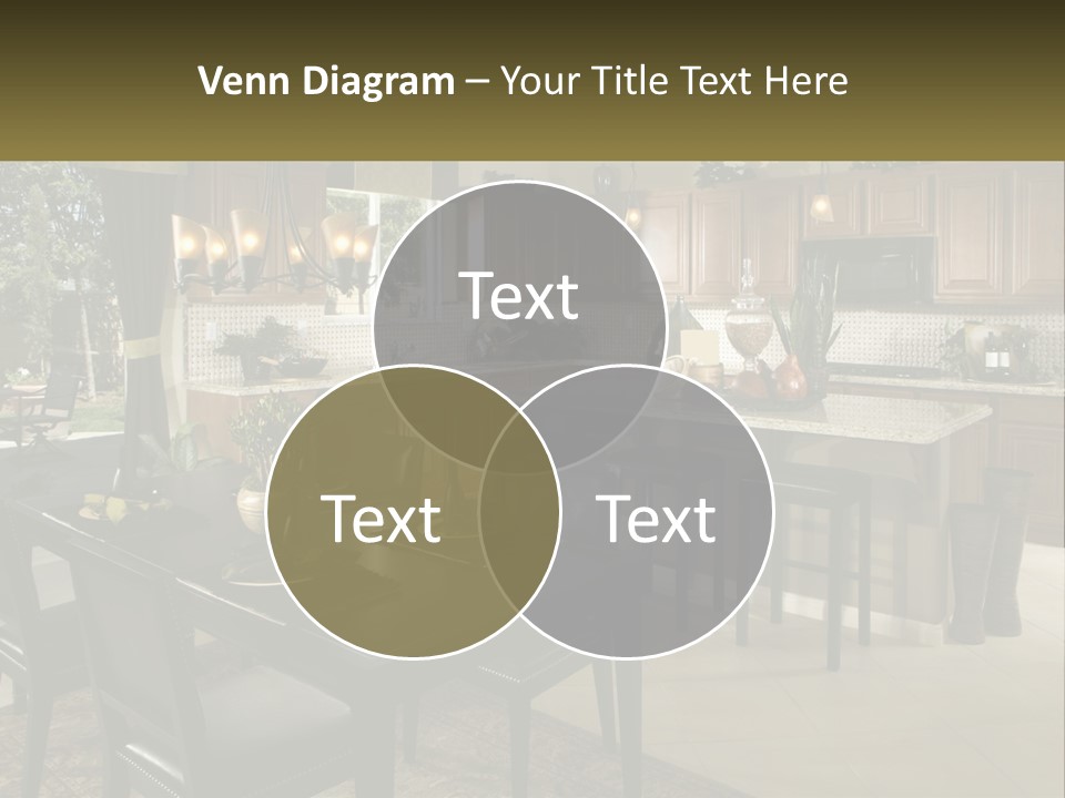 A Large Kitchen With A Table And Chairs In It PowerPoint Template