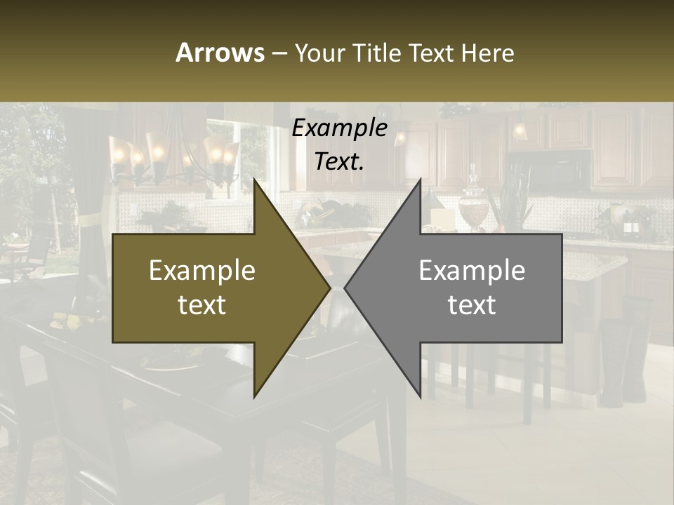 A Large Kitchen With A Table And Chairs In It PowerPoint Template