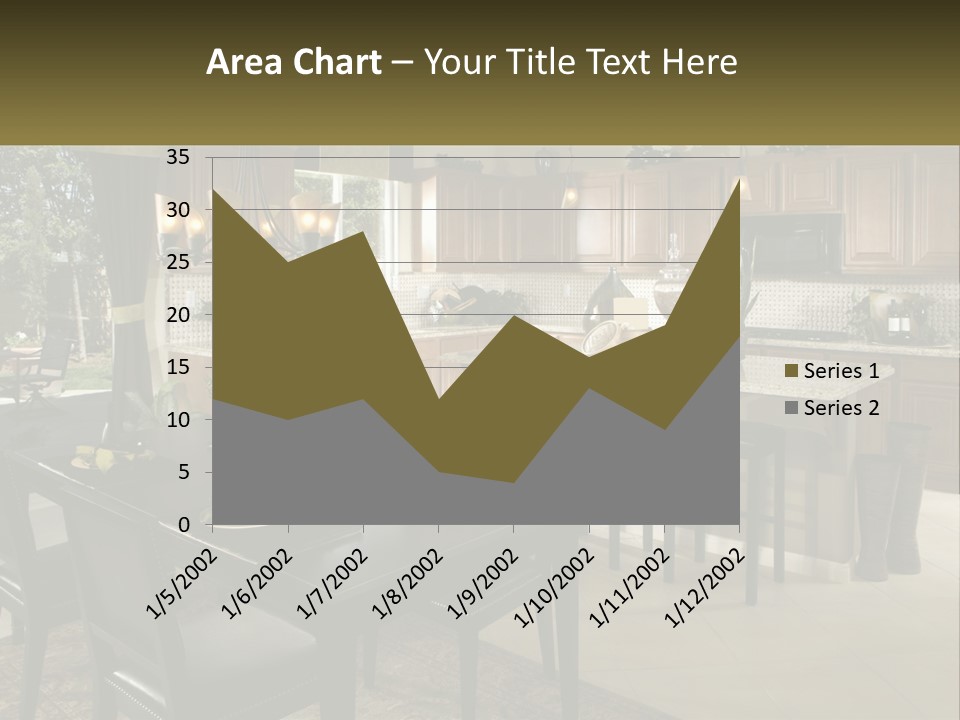 A Large Kitchen With A Table And Chairs In It PowerPoint Template
