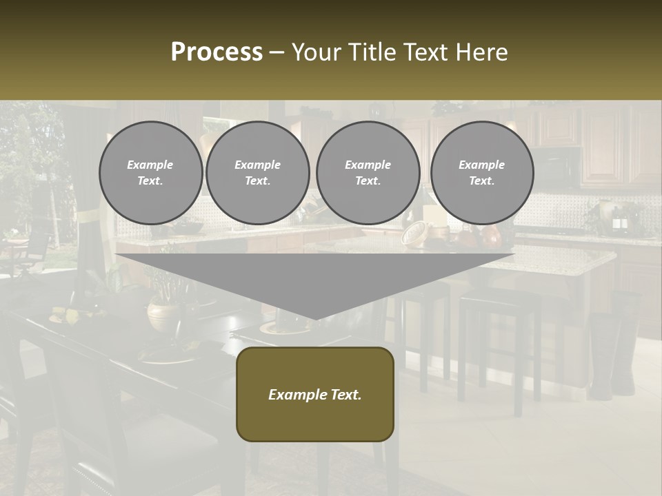 A Large Kitchen With A Table And Chairs In It PowerPoint Template