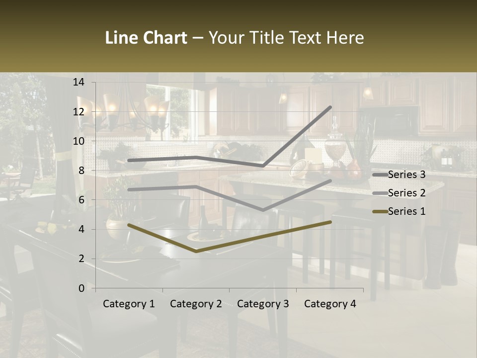 A Large Kitchen With A Table And Chairs In It PowerPoint Template