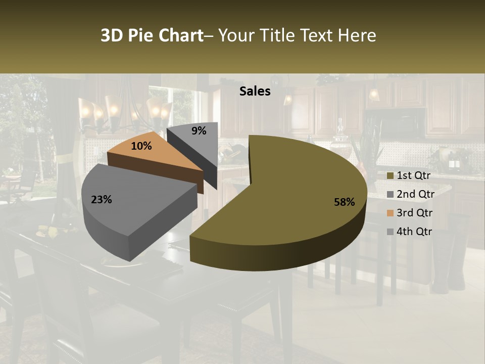 A Large Kitchen With A Table And Chairs In It PowerPoint Template